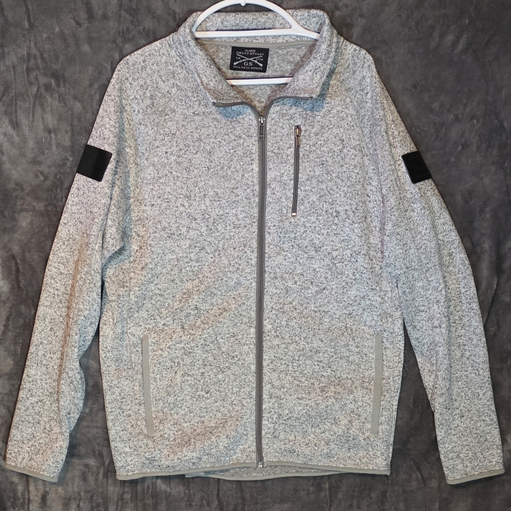 Grunt Style Men's Zip Up Sweater - Light Gray